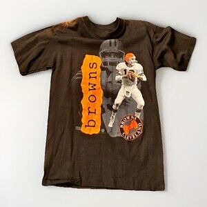 Vintage Cleveland Browns Shirt Mens Sz M Black NFL Football AFC Champs Salem 80s